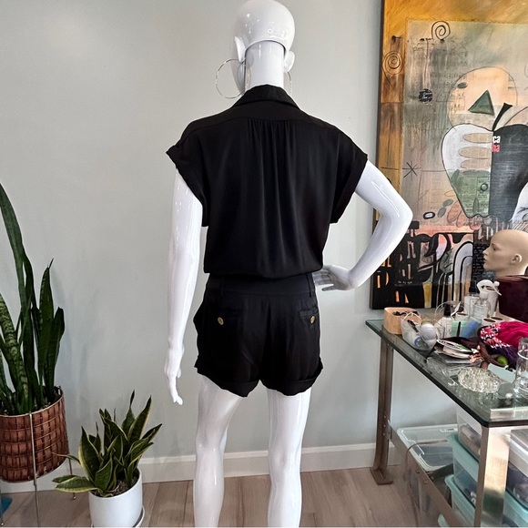 Marciano Black Stretch Silk Romper - Picture 9 of 13